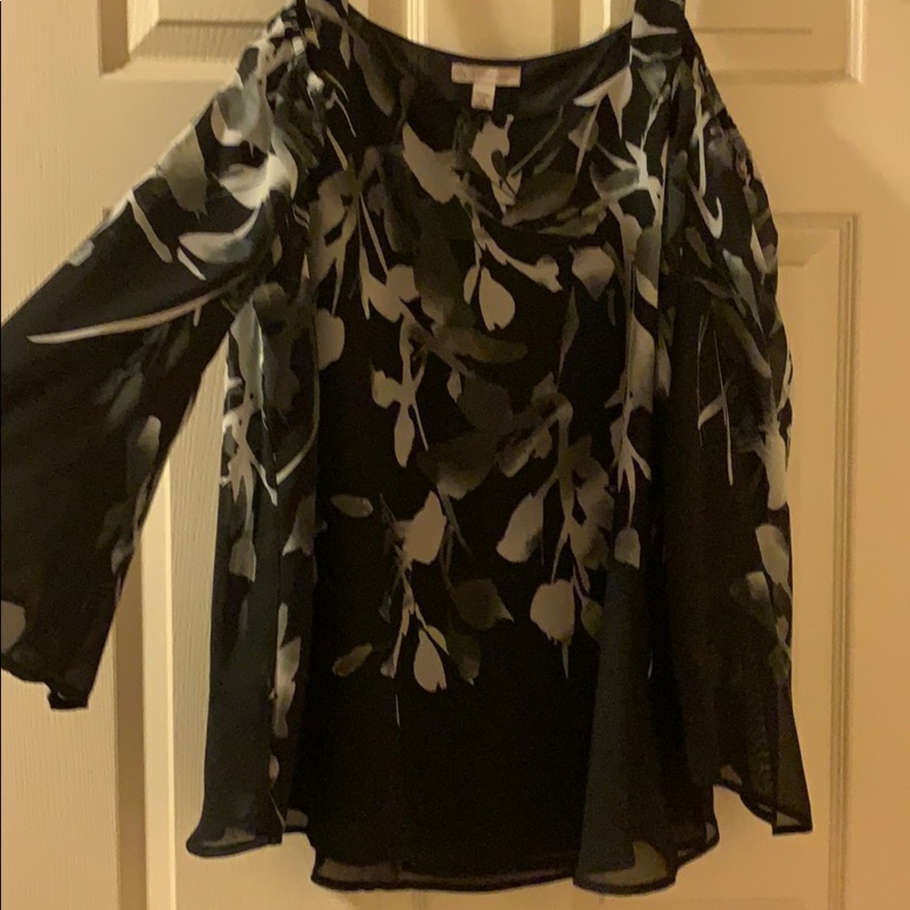 Printed Dressy Cold-Shoulder Blouse